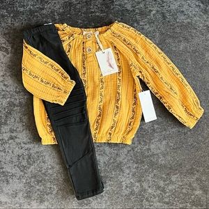 NWT Jessica Simpson Mustard Floral Outfit